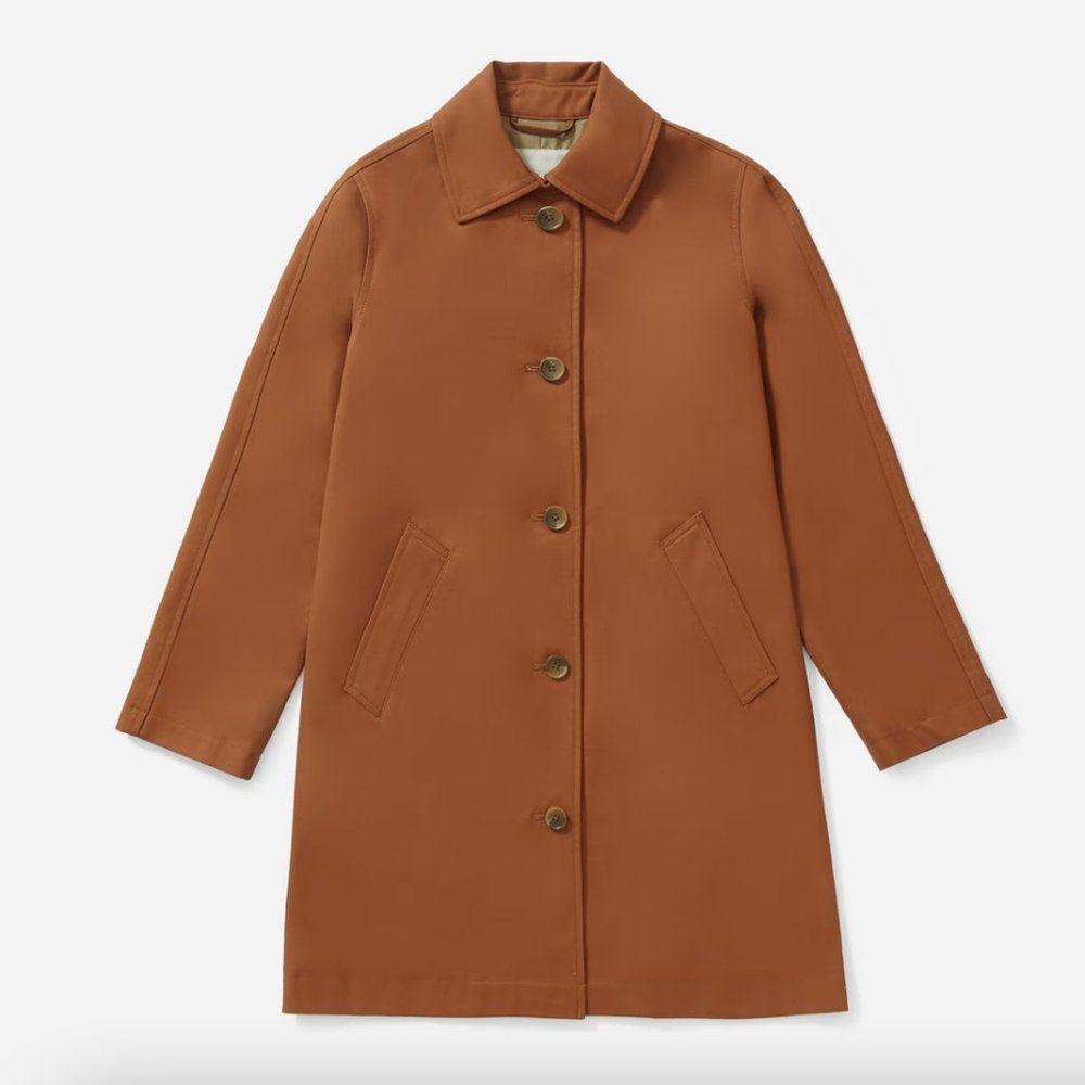 Everlane Mac Coat in Cocoa Brown Size 2 Cotton